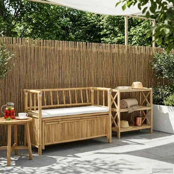 Sodo Saugojimo Suolas Natūrali 110 x 47 x 80 cm Bambukas