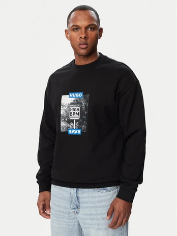 HUGO Džemperis Noldocrew 50570029 Juoda Regular Fit