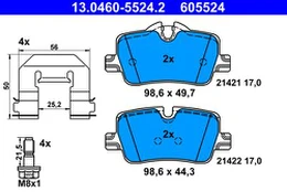 ATE 13.0460-5524.2 Brake pad set