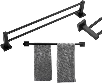 Juoda rankšluosčių laikiklio kabykla, 50 cm