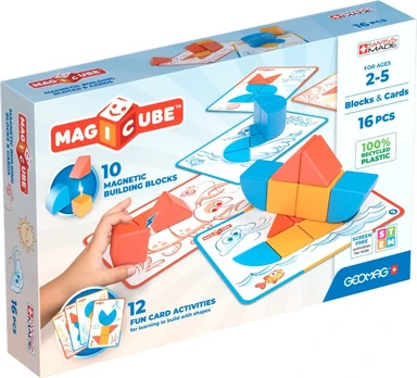 Magnetiniai kaladėlės - Kaladėlės ir kortelės (16 vnt.)