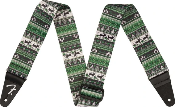 Diržas gitarai Fender Ugly Xmas Sweater žalias