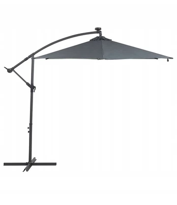 Sodo skėtis su Led apšvietimu 285cm pilkas