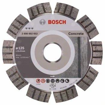 Deimantinis pjovimo diskas Bosch BEST FOR CONCRETE; 125 mm