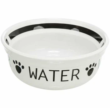 Trixie „Vanduo" bowl, ceramic, 1.6 l/ø 20 cm, baltas/juodas