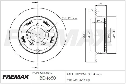 Stabdžių diskas FREMAX BD-4650