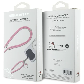 Universali smycz do telefonu Hello Kitty Patch & Kitty Head Charm rožinis