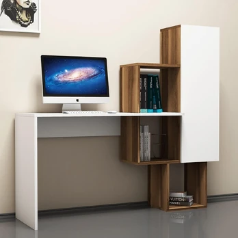 Stalas Kalune Design Acelya 845HCT3802, baltas/riešuto