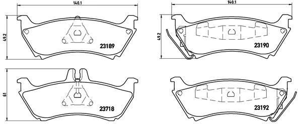 Stabdžių trinkelių rinkinys, diskinis stabdys BREMBO P 50 044