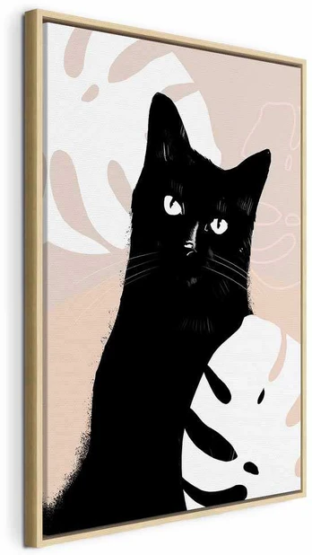 Artgeist Paveikslas - Cat in Monsteras (1 Part) Vertical
