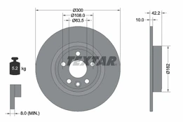 TEXTAR 92293803 Brake Disc kaina