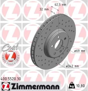 Stabdžių diskas ZIMMERMANN 400.5520.30