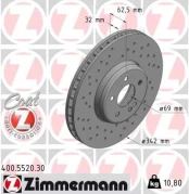 Stabdžių diskas ZIMMERMANN 400.5520.30 kaina