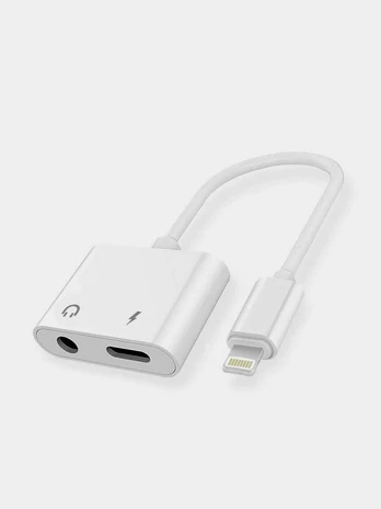 Riff J-009 Audio Adapter Lightning to 3.5mm Jack Aux + Lightning Charging Adapter