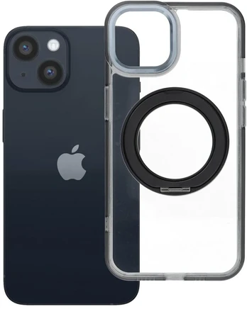 Dėklas Oem Case for iPhone 14 Frame Circle Stand compatible with MagSafe juodas