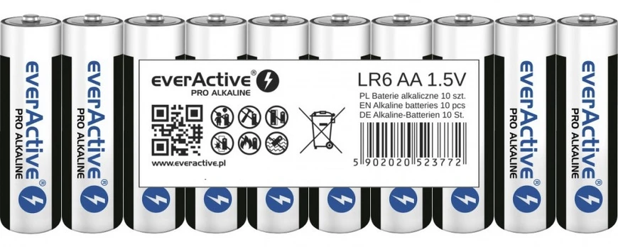 Šarminės AA baterijos everActive Pro Alkaline LR6 10 vnt