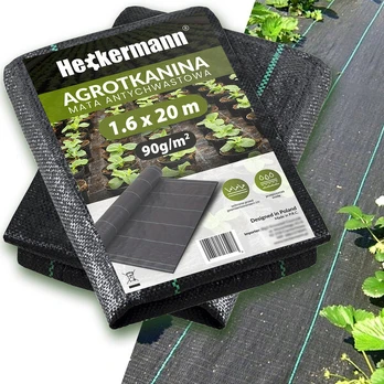 Agrotextile Heckermann 1,6x20m 90g/m2 Juoda