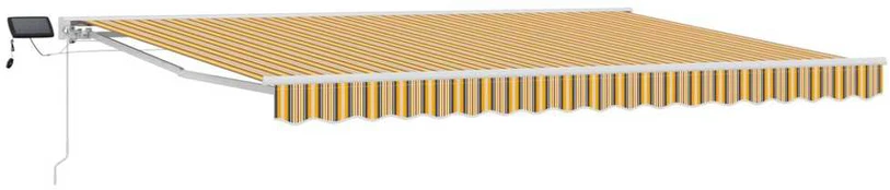 Rankinis markizės rėmas su LED Geltonas ir Pilkas 5 × 3,5 m