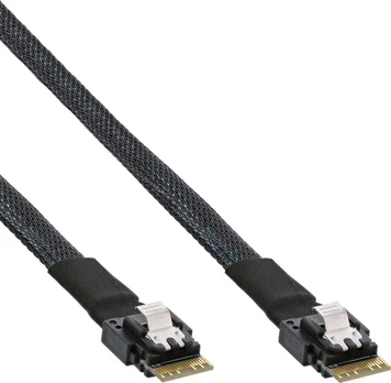 InLine® Slim SAS Kabelis, SFF-8654 zu SFF-8654, 24Gb/s, 1m