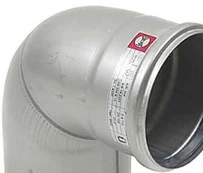 Blücher bøjn. 87.5° 160mm - m.O-ring. syrefast RF