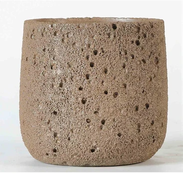 Pot&Deco Keraminis vazonas ISODON, apvalus, rudas, 14 x 12,5(A) cm
