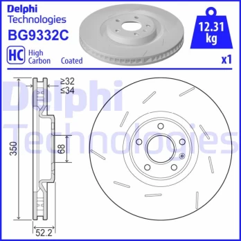 Stabdžių diskas DELPHI BG9332C