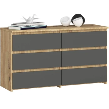 Komoda CL100, ąžuolo artisan/pilka