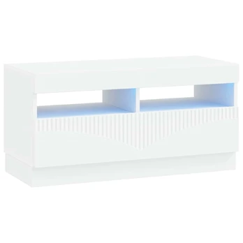 LED televizoriaus spintelė Balta Apdirbta mediena