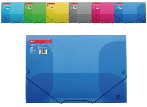 Plastikinis dėklas su guma MP, A4, 500 mkr, 6 sp.