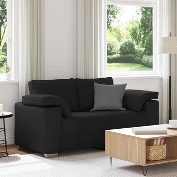 Juodas Sofa-Lovos Suolas 120 cm, Audinys