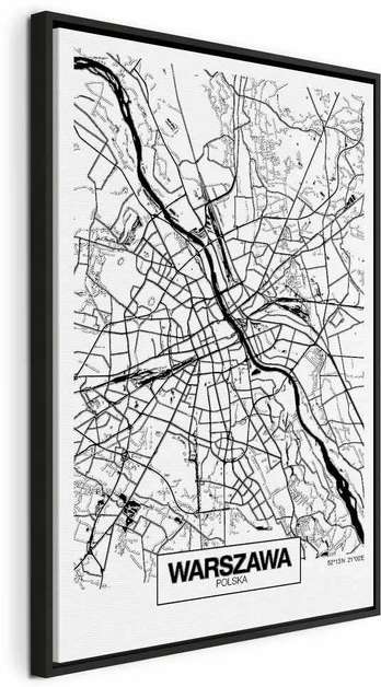 Artgeist Paveikslas - City Plan: Warszawa (1 Part) Vertical
