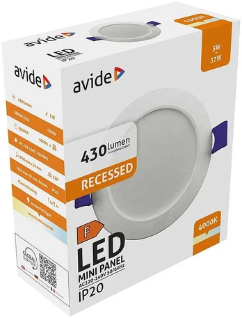 Avide LED Lubinis šviestuvas 5W 4000K, apvalus