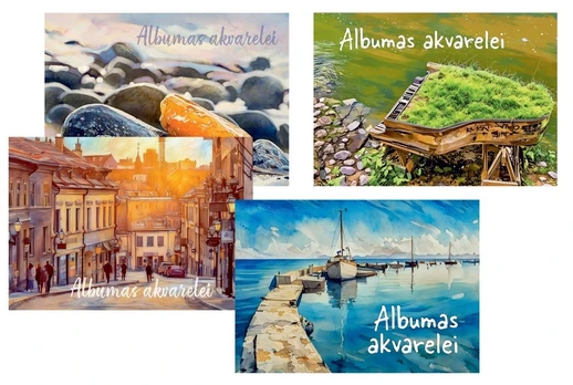 Albumas akvarelei, A4, 20 lapų, 200 gsm