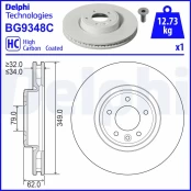DELPHI BG9348C Brake Disc kaina