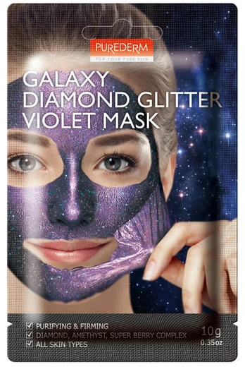 Veido kaukė Purederm Galaxy Diamond Glitter Violet, 10 g