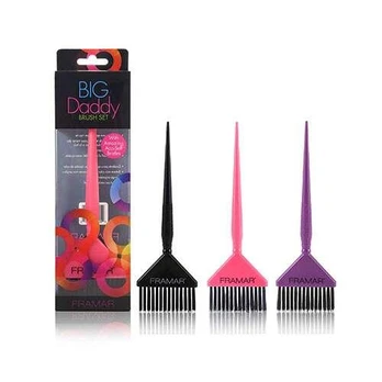 Plaukų šepetėliai plaukų dažymui Framar Big Daddy Set 3 vnt.