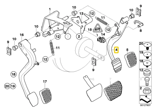 BMW X3 E83 Variklio Pedalas Originalus 35203331335
