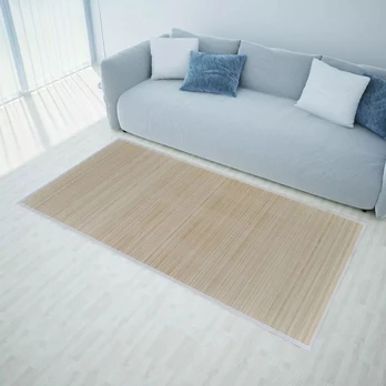 Stačiakampis kilimas iš bambuko, natūralios spalvos 80 x 200 cm