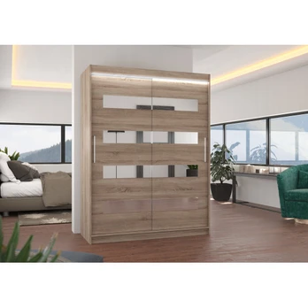Sliding wardrobe with mirror and lighting LED BALTIC 150