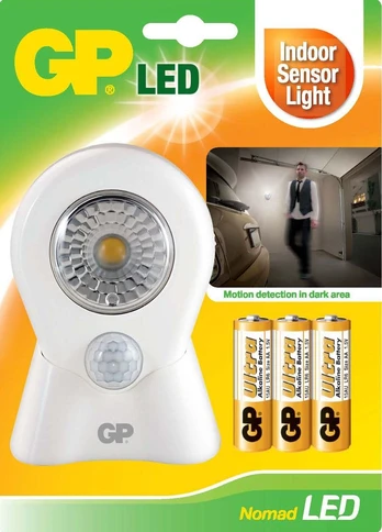 GP Battery Nomad LED Lempa su judesio detektorium