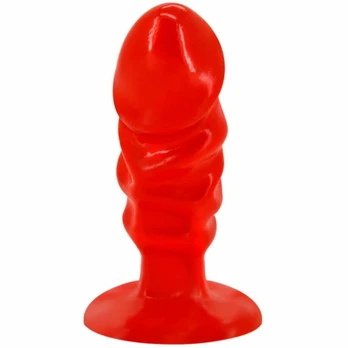 Baile Unisex Plug Model Red Suction Cup Flexible Anatomical Design
