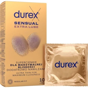 Durex Sensual Extra Lube 10 vnt. dėžutė