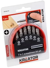 Kreator KRT064150 - Bit set 7 pcs PZ kaina