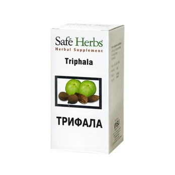 Safe herbs Triphala – trijų vaisių kompleksas, 60 kapsulių