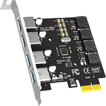 Glotrends U3044 4 prievadų Usb 3.0 Pcie plėtimosi kortelė
