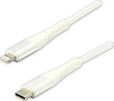 USB kabelis Logo USB- C - Žaibas 2 m Balta