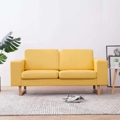 Dvivietė sofa, geltona, audinys kaina