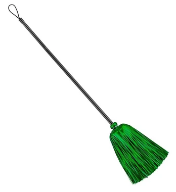 GREEN TINSEL WITCH BROOM 92 cm
