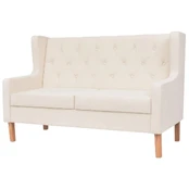 Dvivietė sofa, audinys, krėminė balta spalva kaina