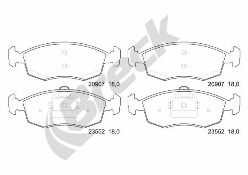 BRECK 23552 00 702 00 Brake pad set